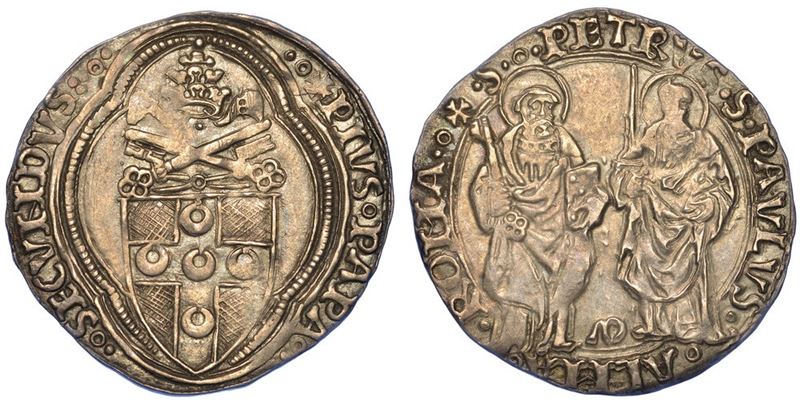 ROMA. PIO II, 1458-1464. Grosso.  - Asta Numismatica - I - Cambi Casa d'Aste