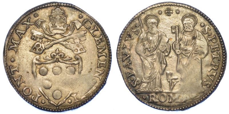 ROMA. CLEMENTE VII, 1523-1534. Giulio.  - Auction Numismatics - I - Cambi Casa d'Aste