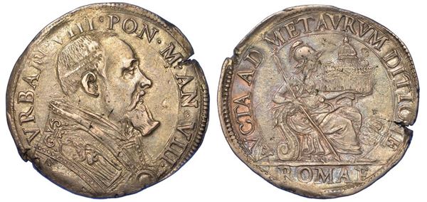 ROMA. URBANO VIII, 1623-1644. Testone A. VIII.