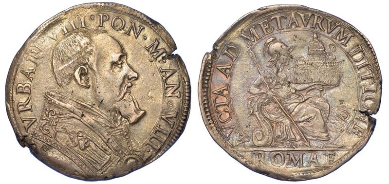 ROMA. URBANO VIII, 1623-1644. Testone A. VIII.  - Asta Numismatica - I - Cambi Casa d'Aste