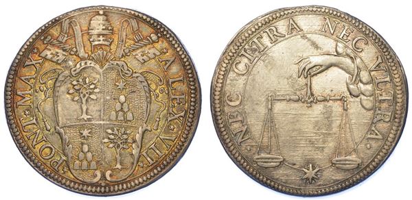 ROMA. ALESSANDRO VII, 1655-1667. Testone.
