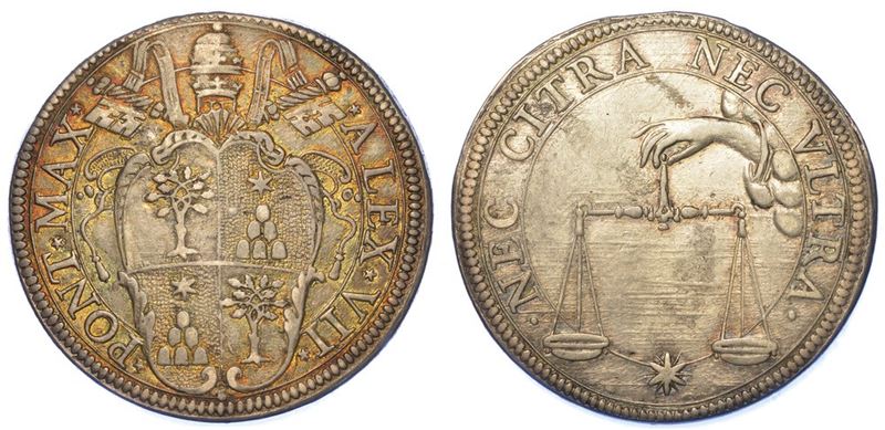 ROMA. ALESSANDRO VII, 1655-1667. Testone.  - Auction Numismatics - I - Cambi Casa d'Aste