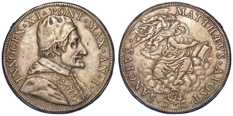 ROMA. INNOCENZO XI, 1676-1689. Piastra A. I.  - Auction Numismatics - I - Cambi Casa d'Aste