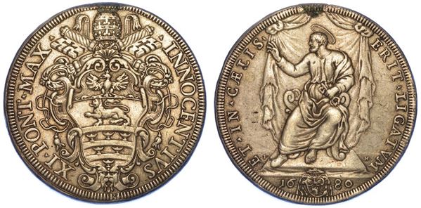 ROMA. INNOCENZO XI, 1676-1689. Piastra 1680.