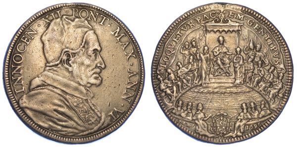 ROMA. INNOCENZO XII, 1691-1700. Piastra 1696/A. VI.