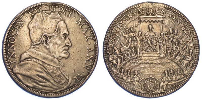 ROMA. INNOCENZO XII, 1691-1700. Piastra 1696/A. VI.  - Auction Numismatics - I - Cambi Casa d'Aste