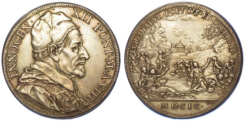 ROMA. INNOCENZO XII, 1691-1700. Piastra 1699/A. VIII.  - Auction Numismatics - I - Cambi Casa d'Aste