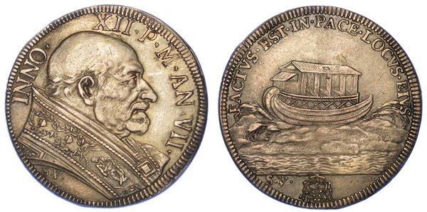 ROMA. INNOCENZO XII, 1691-1700. Mezza Piastra A. VII.