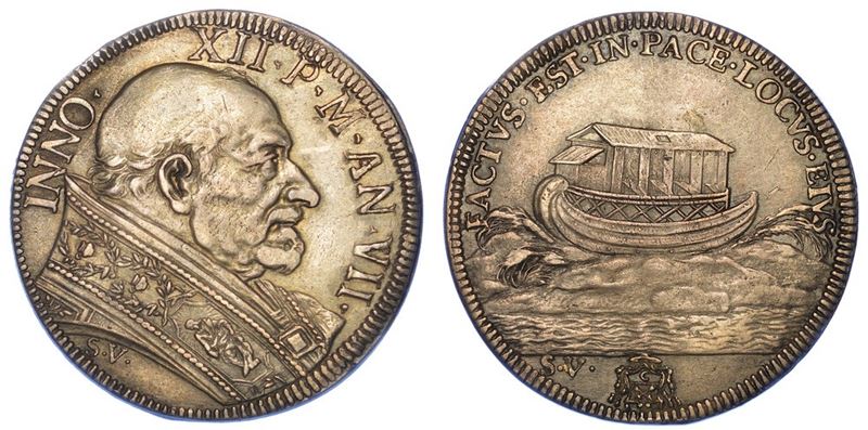 ROMA. INNOCENZO XII, 1691-1700. Mezza Piastra A. VII.  - Asta Numismatica - I - Cambi Casa d'Aste