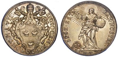 Roma. Innocenzo XII,1691-1700. Testone 1698/a. VII.