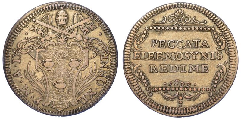 ROMA. INNOCENZO XII, 1691-1700. Giulio 1699/A. IX.  - Auction Numismatics - I - Cambi Casa d'Aste