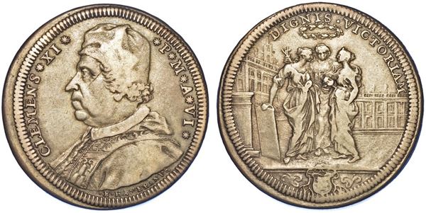 ROMA. CLEMENTE XI, 1700-1721. Testone A. VI.