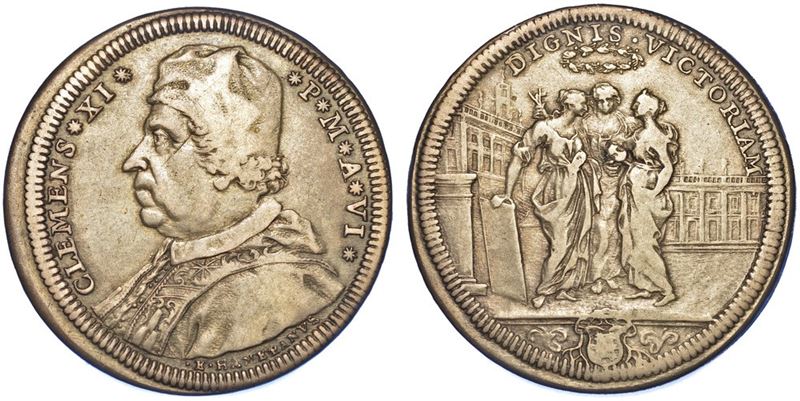 ROMA. CLEMENTE XI, 1700-1721. Testone A. VI.  - Asta Numismatica - I - Cambi Casa d'Aste