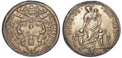 Roma. Clemente XI, 1700-1721. Testone A. VII.