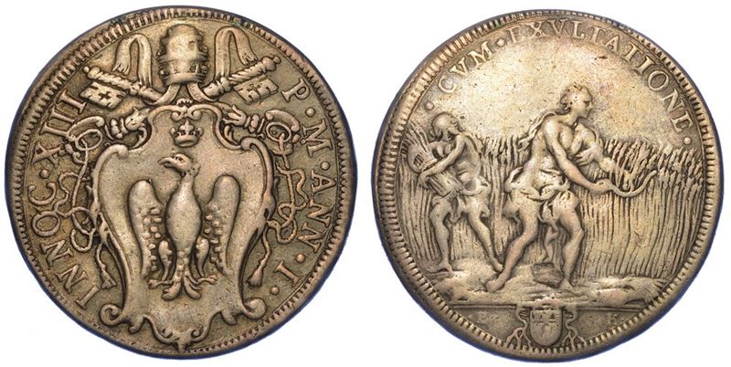 ROMA. INNOCENZO XIII, 1721-1724. Mezza piastra A. I.  - Asta Numismatica - I - Cambi Casa d'Aste