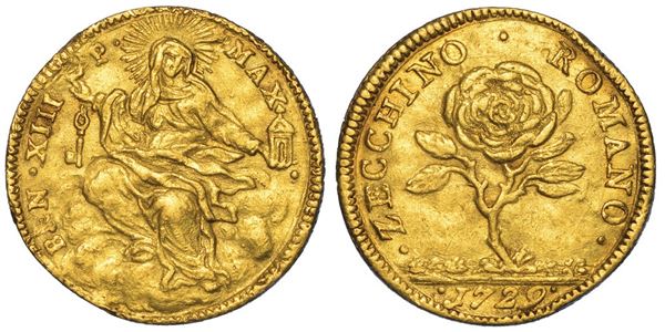 ROMA. BENEDETTO XIII, 1724-1730. Zecchino 1729.
