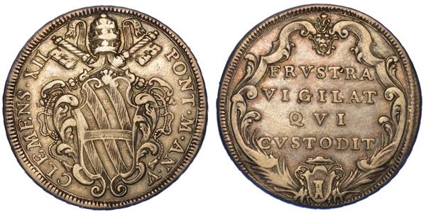 ROMA. CLEMENTE XII, 1730-1740. Mezza piastra A. V.