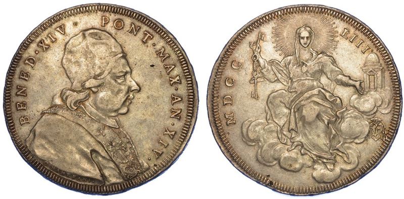 ROMA. BENEDETTO XIV, 1740-1780. Scudo 1753/A. XIV.  - Asta Numismatica - I - Cambi Casa d'Aste
