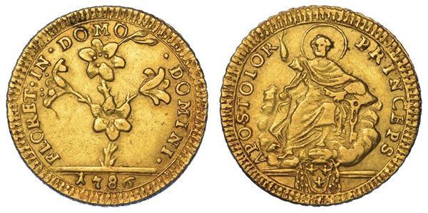 ROMA. PIO VI, 1775-1799. Doppia Romana 1786.