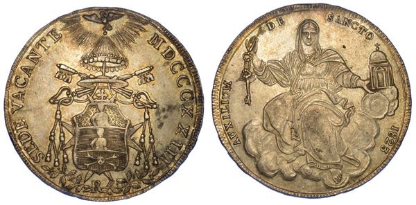 ROMA. SEDE VACANTE 1823. Scudo 1823 (I tipo).
