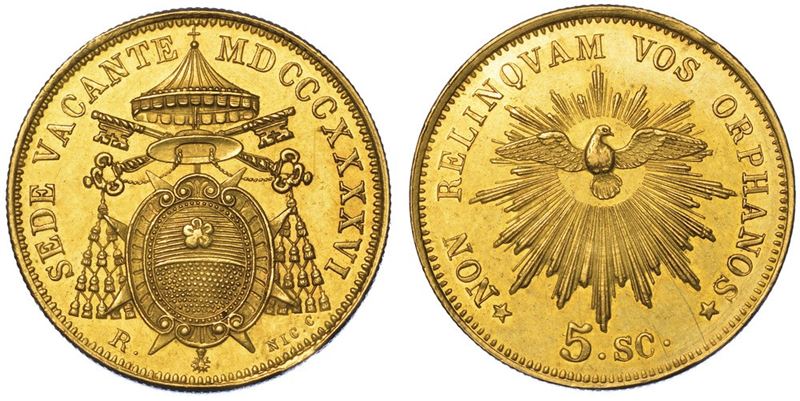 ROMA. SEDE VACANTE 1846. 5 scudi 1846.  - Asta Numismatica - I - Cambi Casa d'Aste