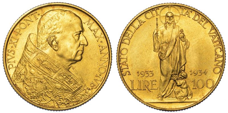 ROMA. PIO XI, 1922-1939. 100 Lire 1933-1934.  - Asta Numismatica - I - Cambi Casa d'Aste