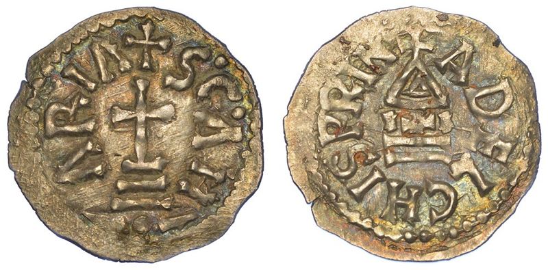 BENEVENTO. ADELCHI (PRINCIPE), 853-878. Denaro.  - Auction Numismatics - I - Cambi Casa d'Aste