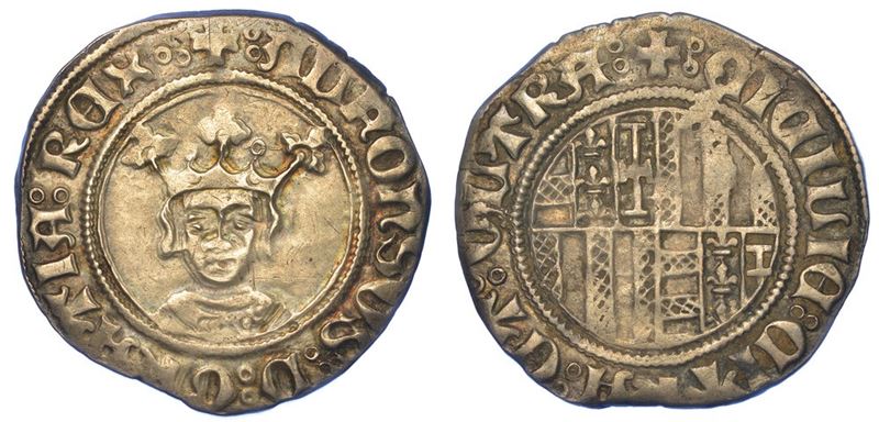 NAPOLI. ALFONSO I D'ARAGONA, 1442-1458. Reale o Grossone.  - Asta Numismatica - I - Cambi Casa d'Aste