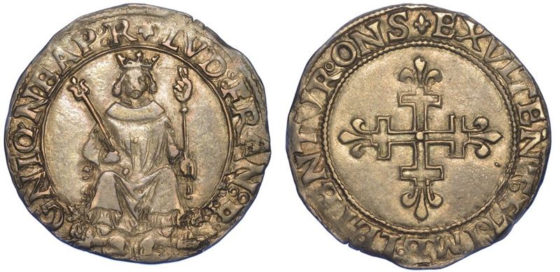 NAPOLI. LUIGI XII DI FRANCIA, 1501-1503. Carlino.  - Auction Numismatics - I - Cambi Casa d'Aste