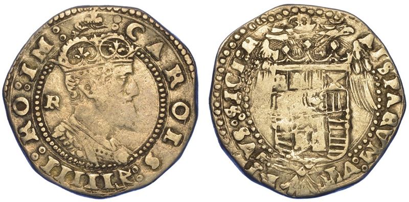 NAPOLI. CARLO V D'ASBURGO, 1516-1556. Tarì.  - Auction Numismatics - I - Cambi Casa d'Aste