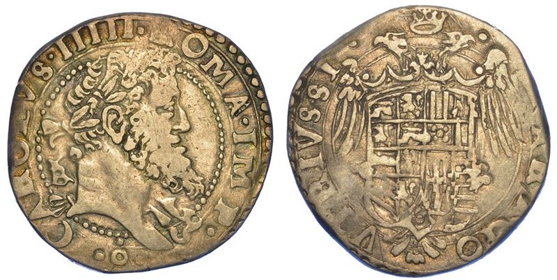 NAPOLI. CARLO V D'ASBURGO, 1516-1556. Tarì.  - Asta Numismatica - I - Cambi Casa d'Aste