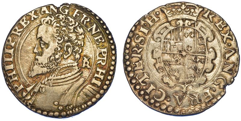 NAPOLI. FILIPPO II, 1554-1598 (I PERIODO: PRINCIPE DI SPAGNA, 1554-1556). Tarì.  - Auction Numismatics - I - Cambi Casa d'Aste