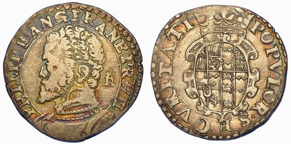 NAPOLI. FILIPPO II, 1554-1598 (I PERIODO: PRINCIPE DI SPAGNA, 1554-1556). Tarì.