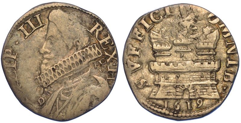 NAPOLI.  FILIPPO III, 1598-1621. 15 grani 1619.  - Asta Numismatica - I - Cambi Casa d'Aste