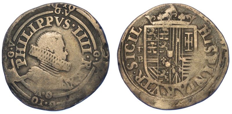 NAPOLI. FILIPPO IV, 1621-1665. Carlino "antitosatura".  - Auction Numismatics - I - Cambi Casa d'Aste