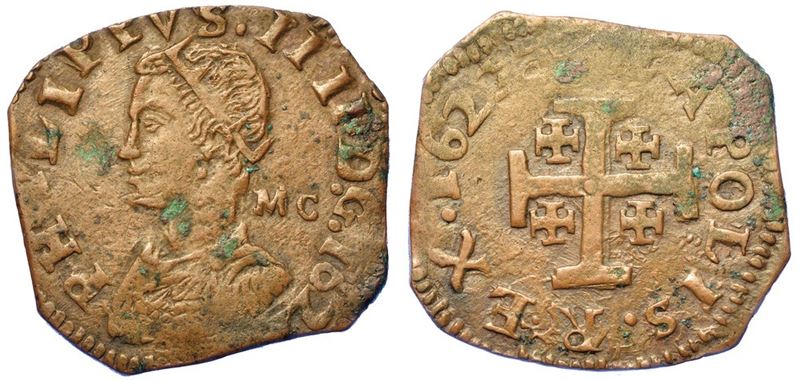 NAPOLI. FILIPPO IV, 1621-1665. Grano 162(2).  - Auction Numismatics - I - Cambi Casa d'Aste