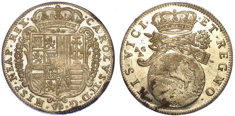 NAPOLI. CARLO II DI SPAGNA, 1665-1700. Tarì 1684.  - Auction Numismatics - I - Cambi Casa d'Aste