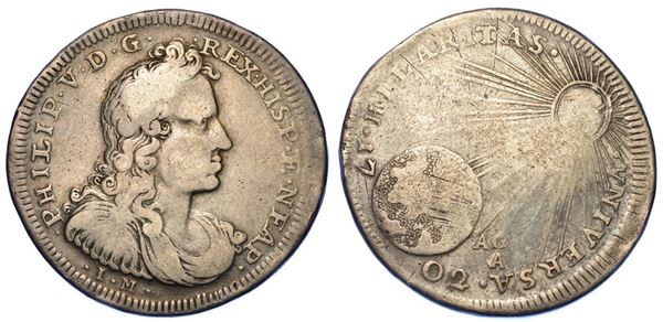 NAPOLI. FILIPPO V, 1701-1713. Mezzo ducato 1702.