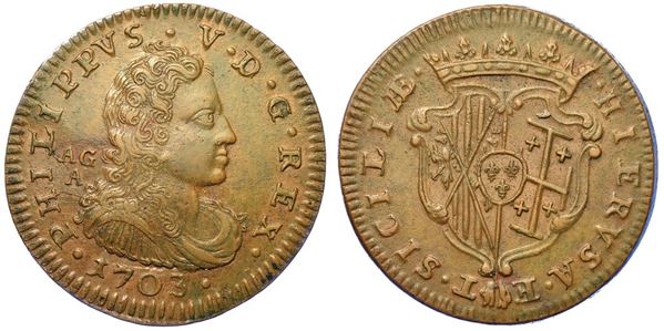 NAPOLI. FILIPPO V, 1701-1713. Grano 1703.