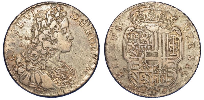 NAPOLI. CARLO VI D'ASBURGO, 1711-1734. Piastra da 120 grana 1731.  - Auction Numismatics - I - Cambi Casa d'Aste