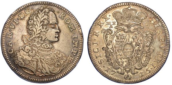 NAPOLI. CARLO VI D'ASBURGO, 1711-1734. Ducato 1715.