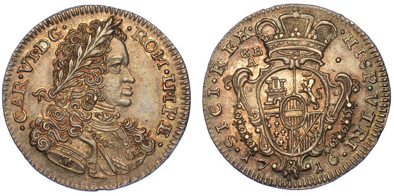 NAPOLI. CARLO VI D'ASBURGO, 1711-1734. Carlino 1716.  - Asta Numismatica - I - Cambi Casa d'Aste