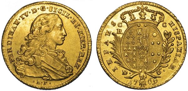NAPOLI. FERDINANDO IV DI BORBONE, 1759-1816. Da 6 ducati 1769.