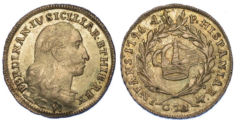 NAPOLI. FERDINANDO IV DI BORBONE, 1759-1816. Tarì da 20 Grani 1796.  - Auction Numismatics - I - Cambi Casa d'Aste