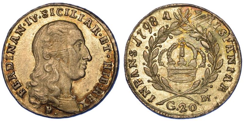 NAPOLI. FERDINANDO IV DI BORBONE, 1759-1816. Tarì da 20 Grani 1798.  - Auction Numismatics - I - Cambi Casa d'Aste