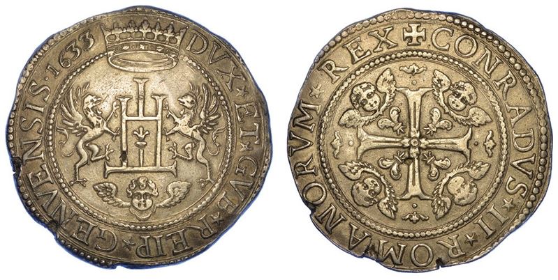 GENOVA. DOGI BIENNALI, 1528-1797. SERIE DELLA II FASE, 1541-1637. 2 scudi 1633.  - Auction Numismatics - I - Cambi Casa d'Aste