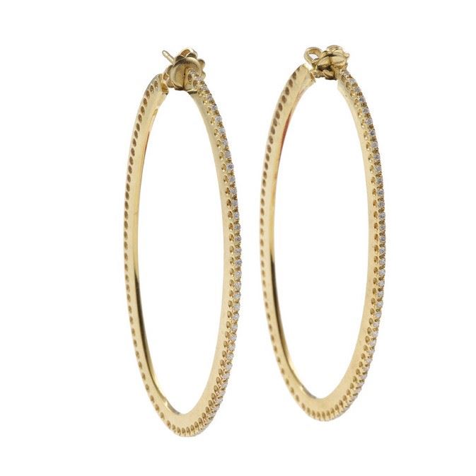 Pair of diamonds and gold earrings  - Auction Jewels - Cambi Casa d'Aste