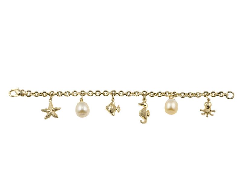 Cultured pearl and gold bracelet  - Auction Jewels - Cambi Casa d'Aste