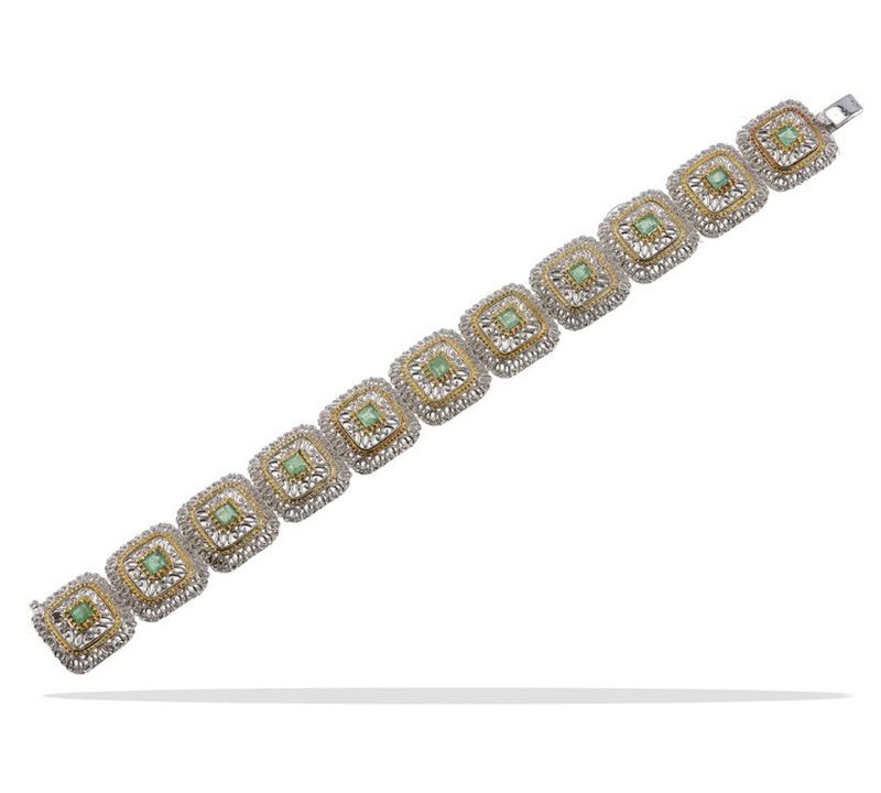 Emerald and gold bracelet  - Auction Jewels - Cambi Casa d'Aste