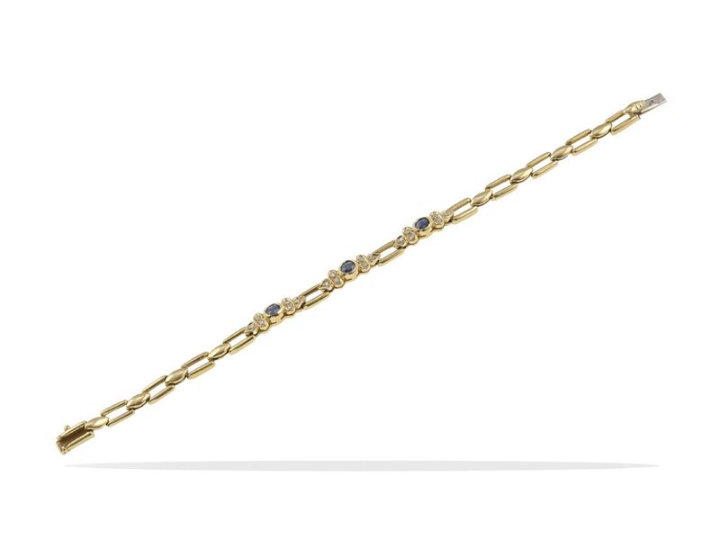 Sapphire, diamond and gold bracelet  - Auction Jewels - Cambi Casa d'Aste